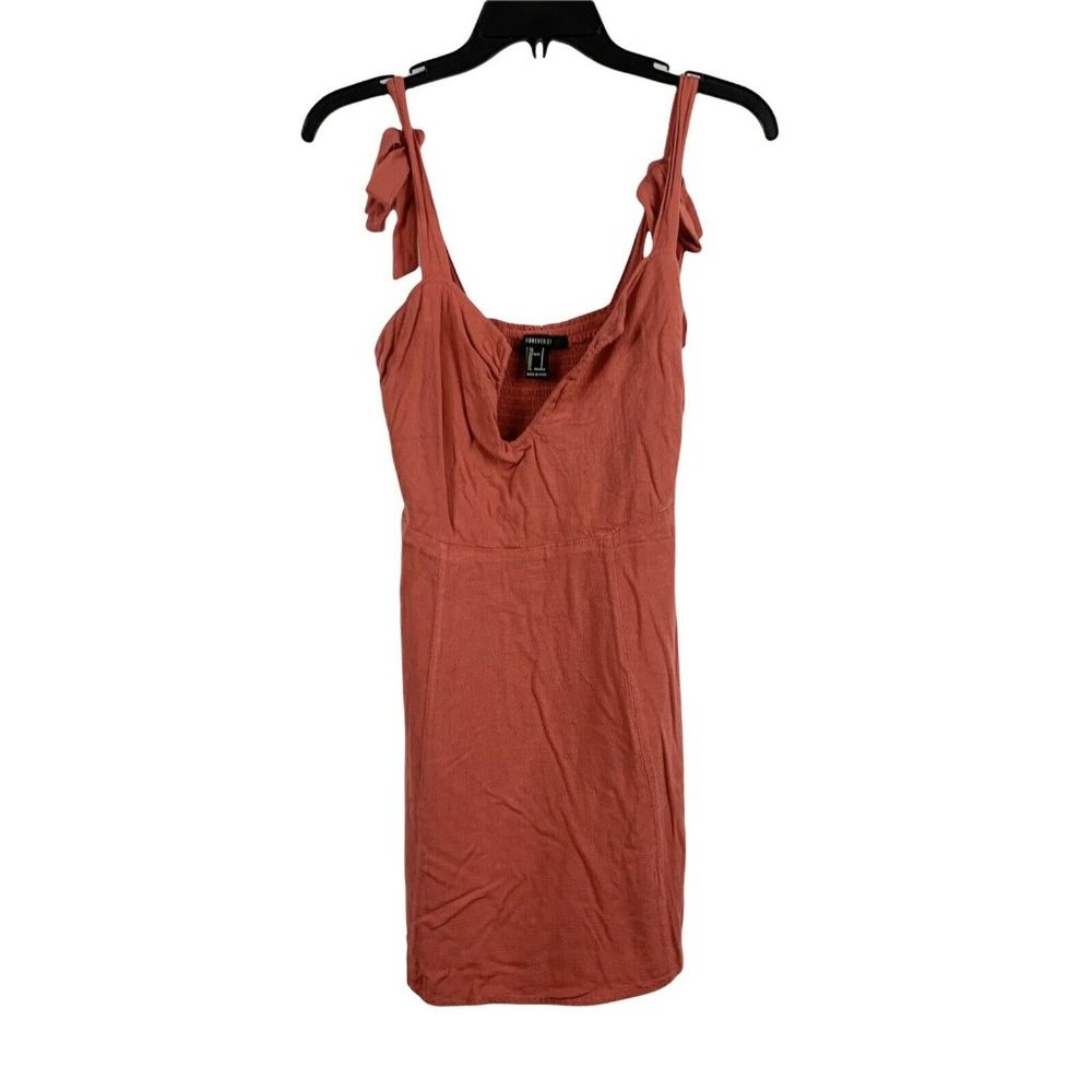 Forever 21 Red/Orange V Neck Short Dress Size Small